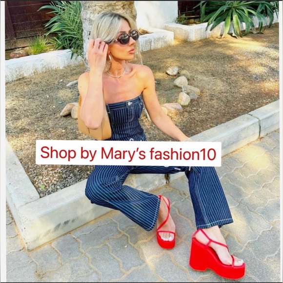 NWT ZARA CHUNKY SATIN STRAP WEDGE SANDALS blogger favorite - Picture 7 of 10